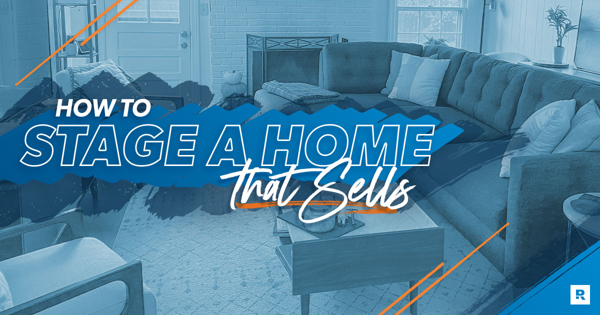 A beautiful living room in a home staging.