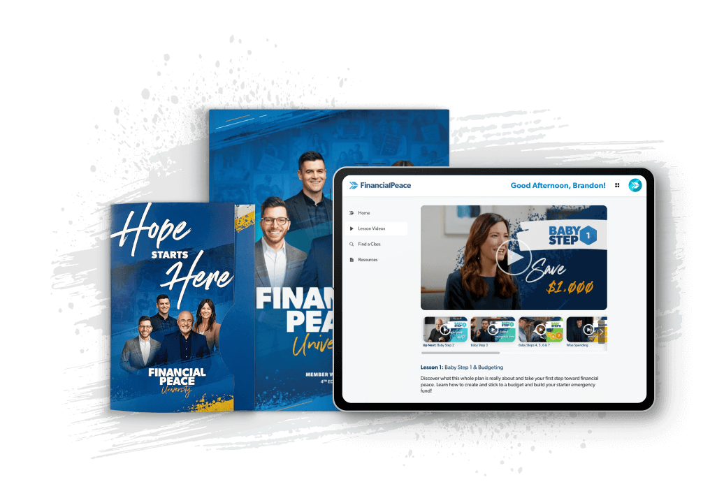 Financial Peace University dashboard with workbook