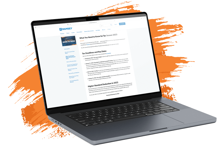 Image of laptop with Tax Guide